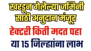 खरडून गेलेल्या जमिनीसाठी मोठी भरपाई मंजूर १५ जिल्ह्यातील ८८ हजार शेतकऱ्यांना दिलासा