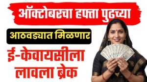 लाडक्या बहिणींसाठी आनंदाची बातमी ऑक्टोबरचा हफ्ता पुढच्या आठवड्यात मिळणार ई-केवायसीला लावला ब्रेक.