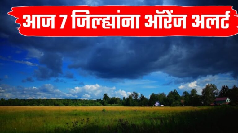 Rain update Maharashtra ; आज राज्यातील या 7 जिल्ह्यात पावसाचा अंदाज