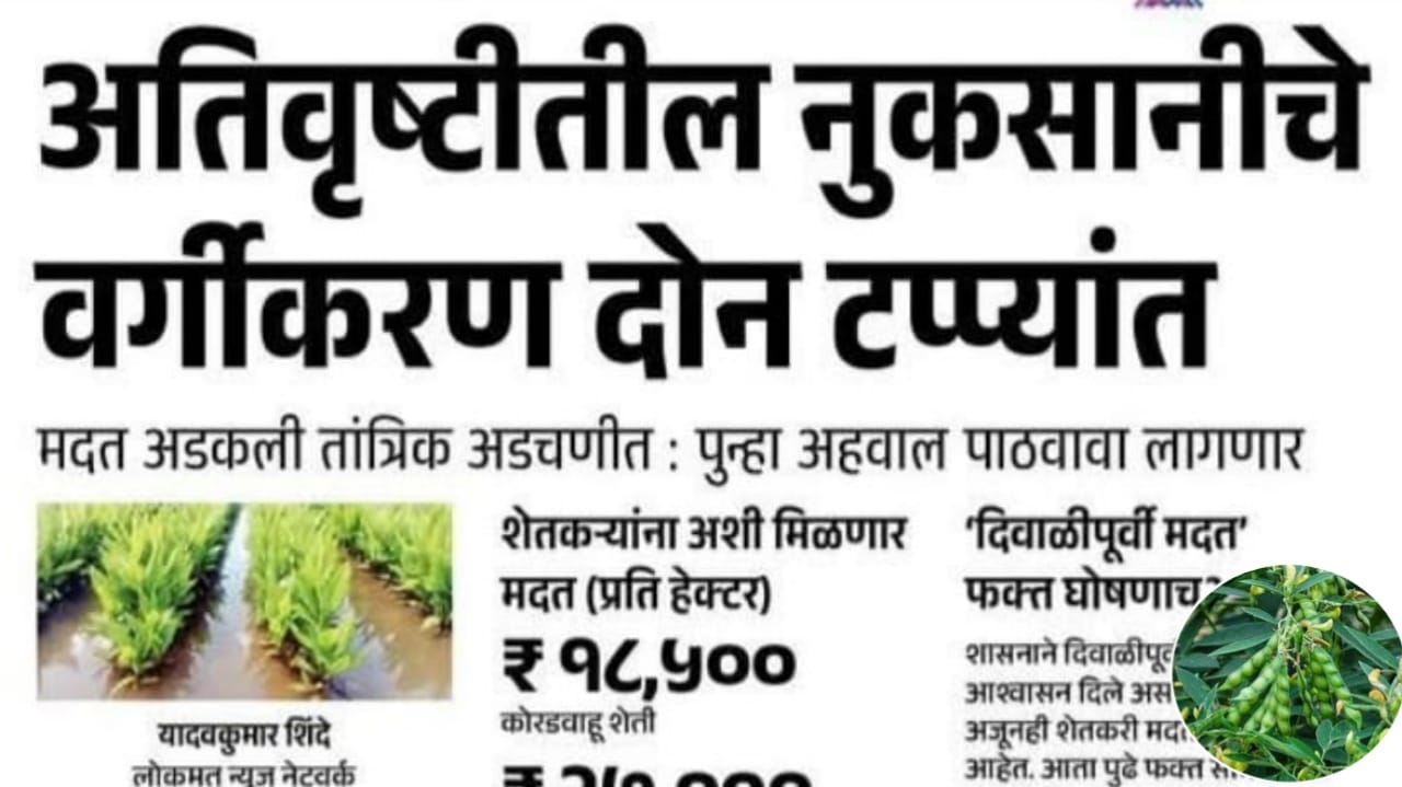 अतिवृष्टीतील नुकसानीचे वर्गीकरण