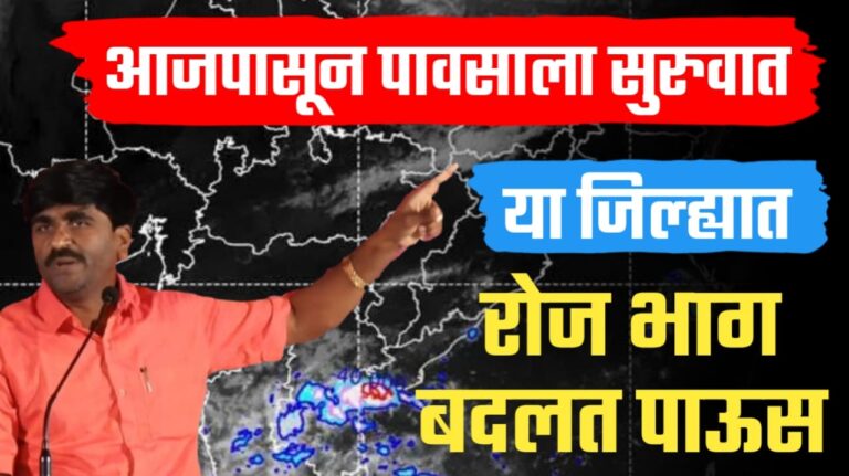 पंजाब डख म्हणतात राज्यात आजपासून पावसाला सुरुवात, दररोज भाग बदलत पाऊस.
