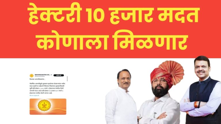 नुकसानग्रस्त शेतकऱ्यांसाठी हेक्टरी १०,००० रुपये मदतीबाबत प्रश्नचिन्ह आणि मदतीचा विलंब.