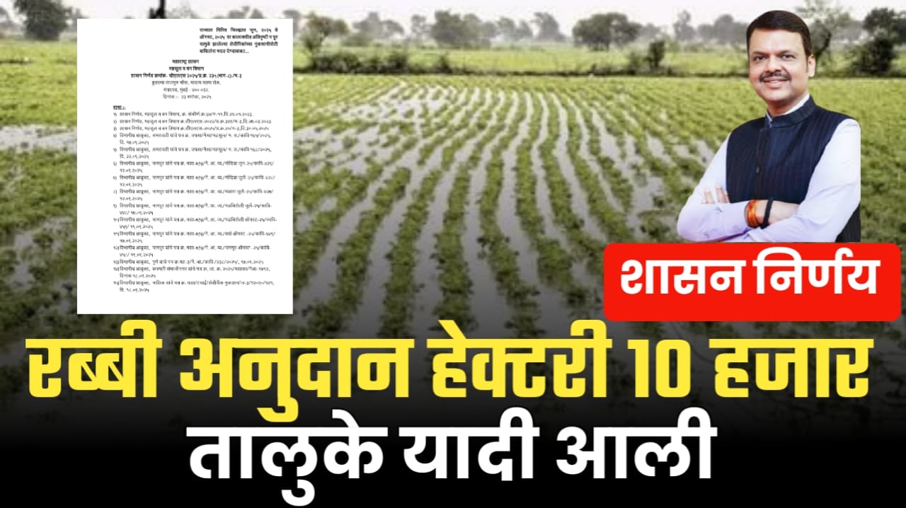 अतिवृष्टी अनुदान योजना: हेक्टरी